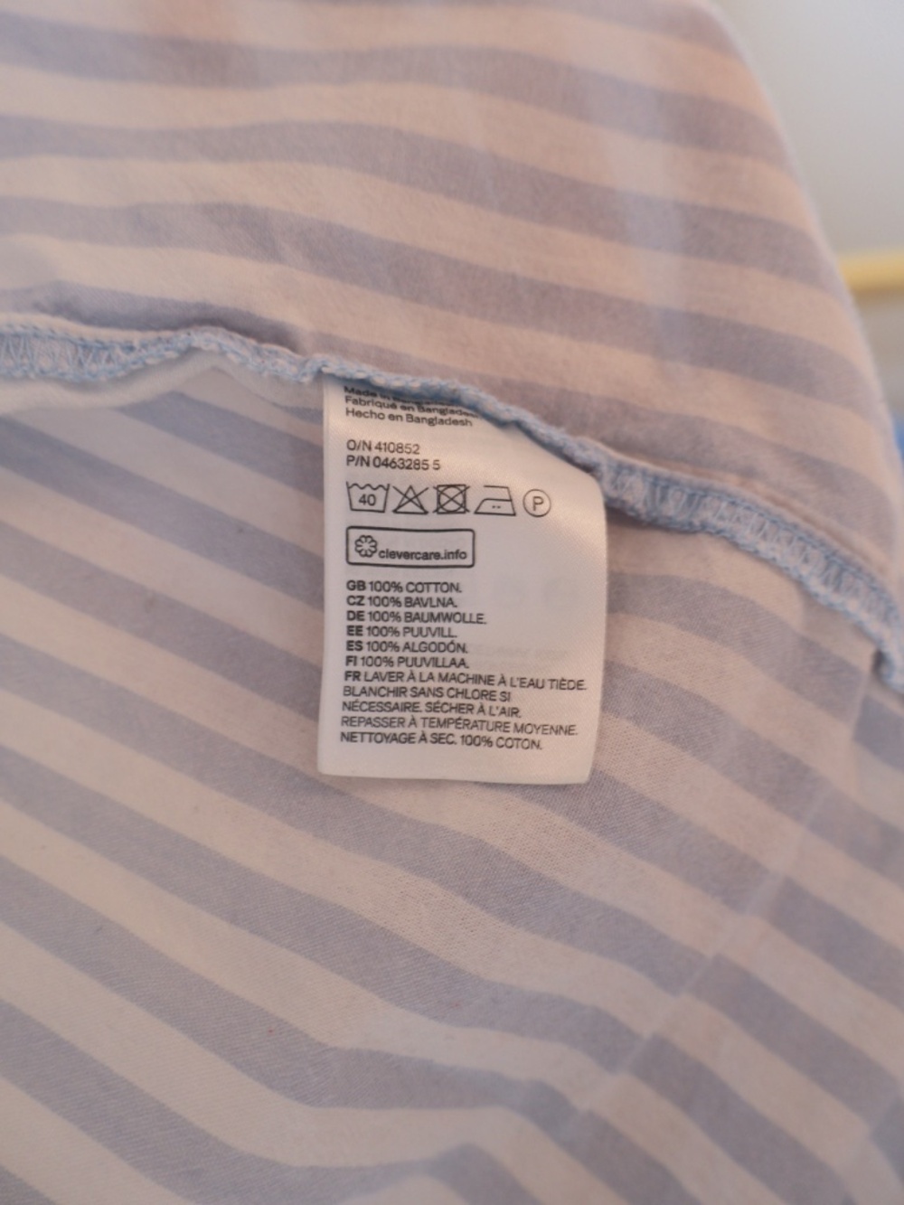 H&M Cotton Blue White Striped Relaxed Button Up Long Sleeve Shirt Coastal Preppy - Picture 6 of 6